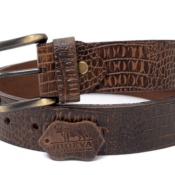 Vintage Crocodile Belt - Brown