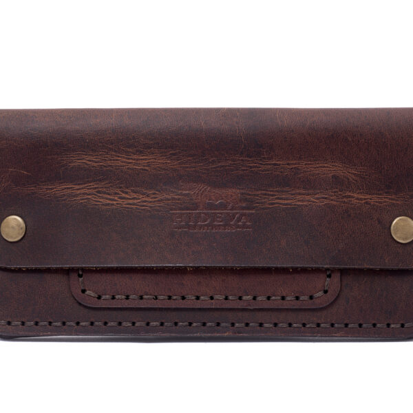 Handmade Leather Long Wallet for Men and Women, Brown