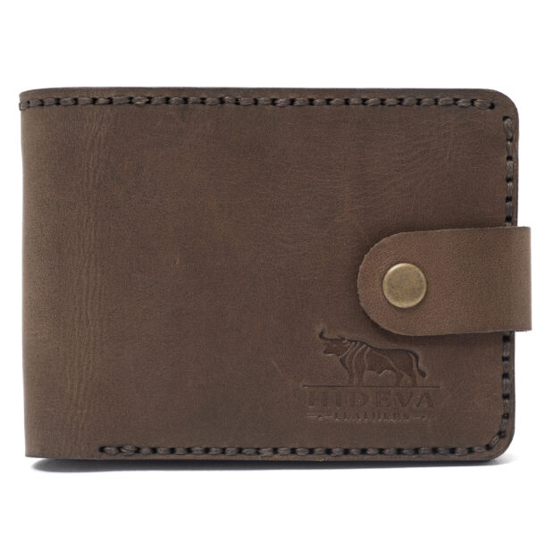 Handmade Brown Leather Bifold Wallet for Men