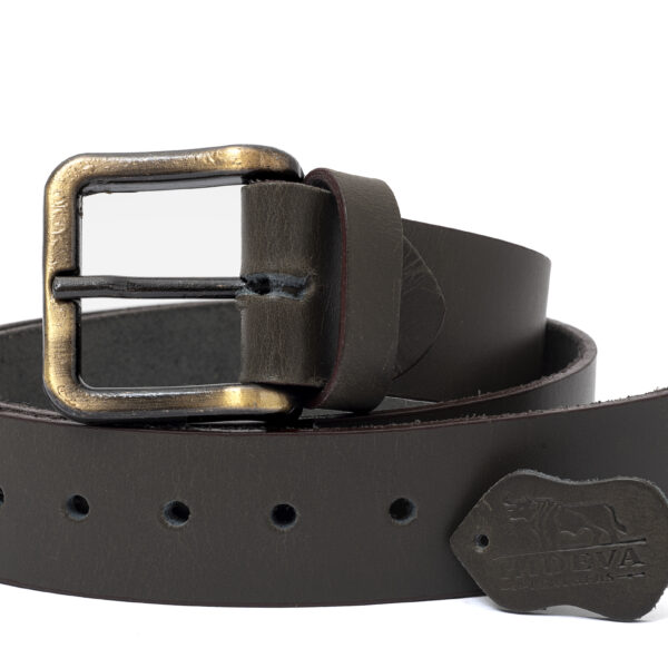 Men's Belt, 2-inch, dark brown color, hand stitched